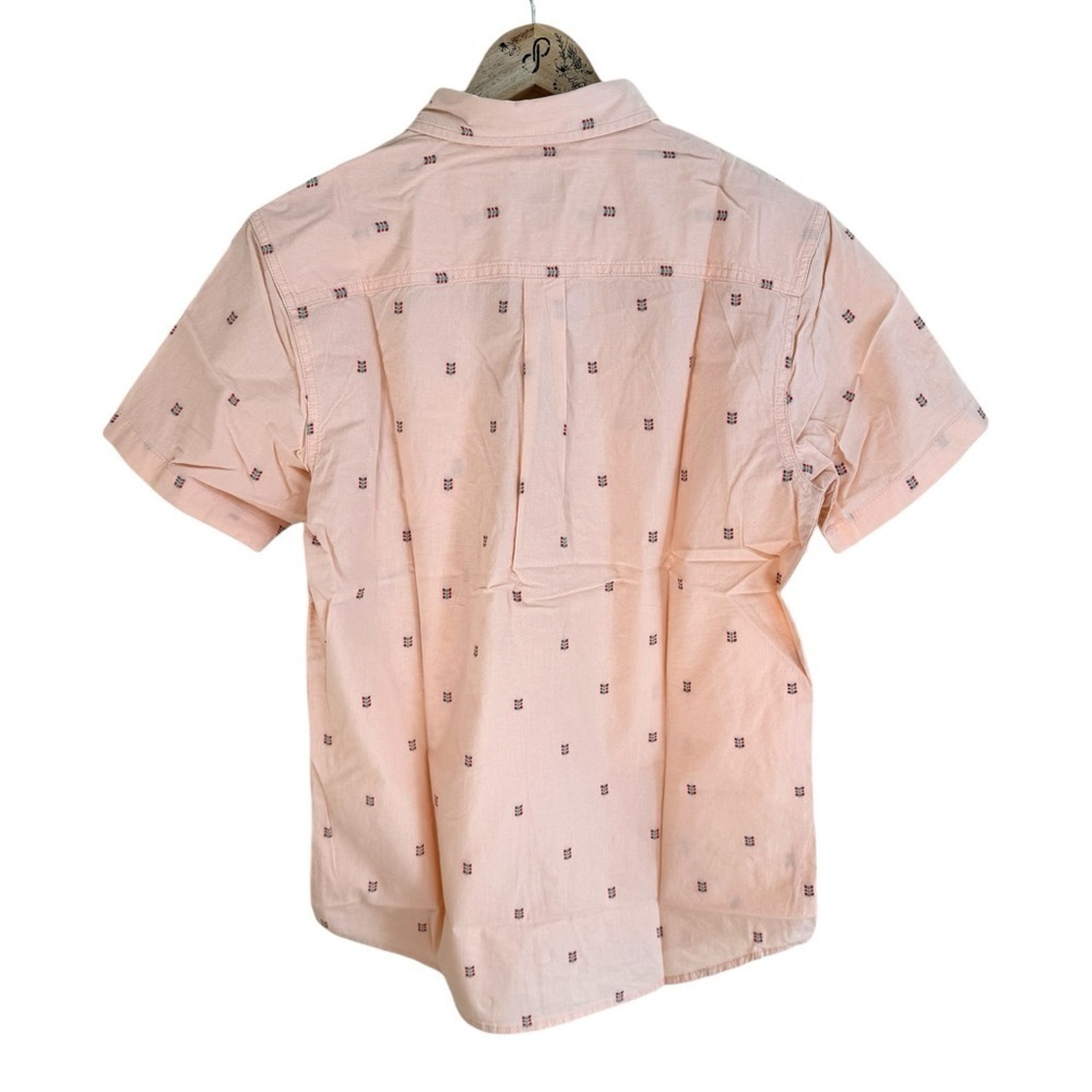 ONeill Pink Geometric Print Short Sleeve Button Up Collared Mens Size S Standard - Picture 2 of 12